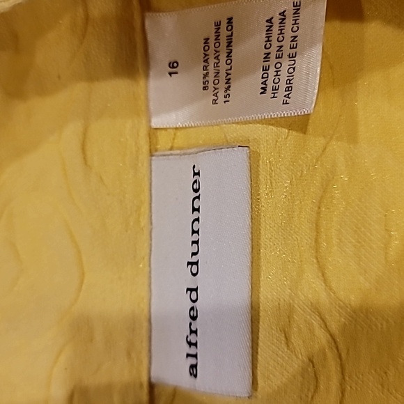 Alfred Dunner Full Zipper Textured Anorak Spring Jacket Yellow 16 - Picture 13 of 17